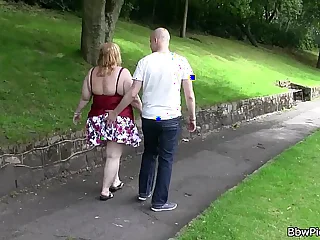 Fat picked up wide of stranger